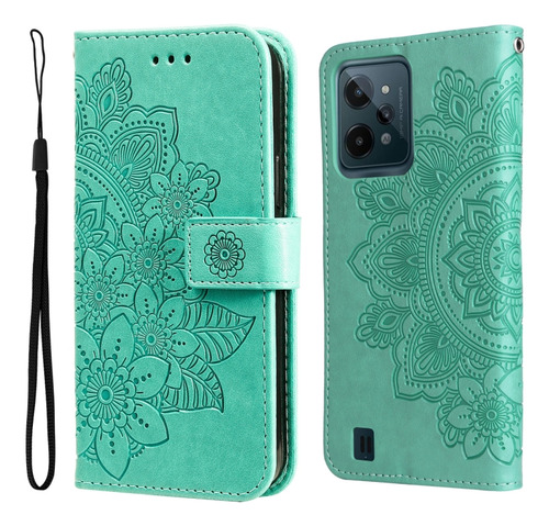 Funda De Teléfono Pu Verde Para Oppo Realme C31 4g