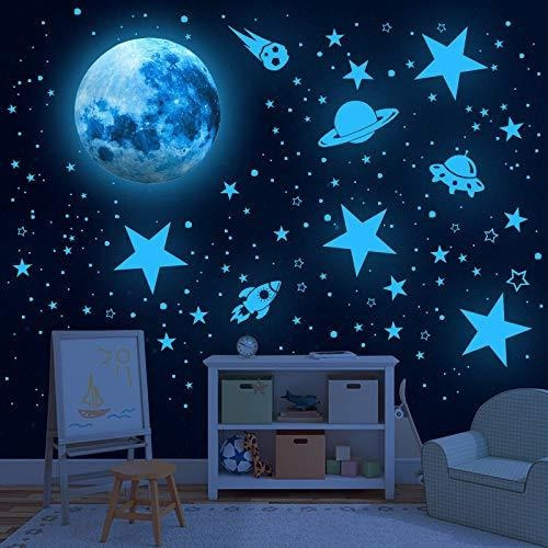 Imagen 2 de 6 de Estrellas Brillantes Para Techo, 1002 Piezas De Estrellas Qu