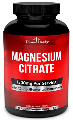 Citrato De Magnesio 1300 Mg Con Magnesio Elemental 120 Cap