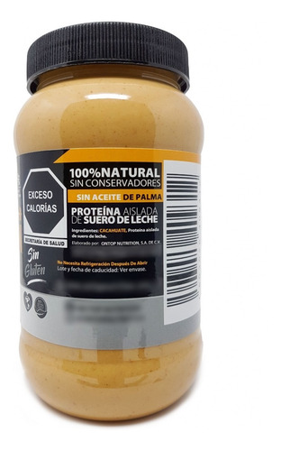 Imagen 4 de 8 de Crema De Cacahuate Natural + Whey Protein Isolate 480g.