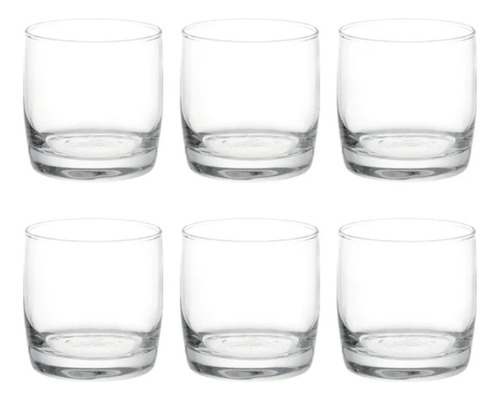 Set 6 Vasos Bajos Modelo Monterrey Transparente De 296ml