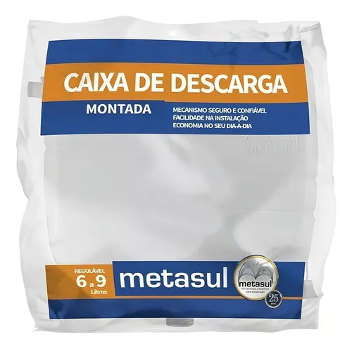 Caja de descarga de plástico económica Metasul de 6 y 9 litros, blanca