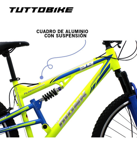 Bicicleta De Aluminio Doble Suspensión Monk Flashingbike