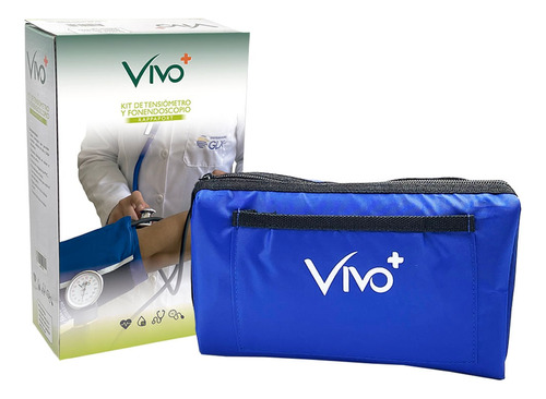 Kit Vivo+ Tensiometro Y Fonendoscopio Color Azul