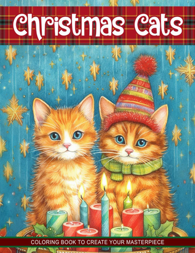 Libro: Christmas Cats Coloring Book: Fun And Easy Coloring P