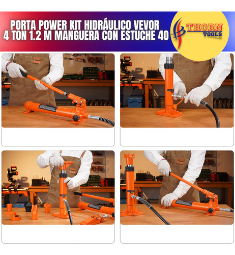 Porta Power Kit Hidráulico 4 Ton 1.2 M Manguera Hb