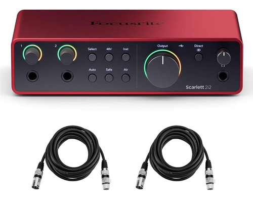 Interfaz De Audio Focusrite Scarlett 2i2 4ª Generación, 2 En