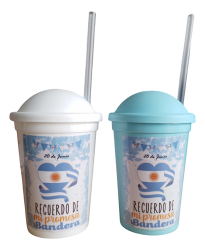 Souvenir Promesa Jura Lealtad A La Bandera Vasos Milkshake Pack X 19 Unidades