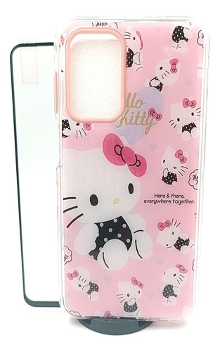 Case Hello Kitty + Mica Cristal Para Samsung Galaxy A13 4g 