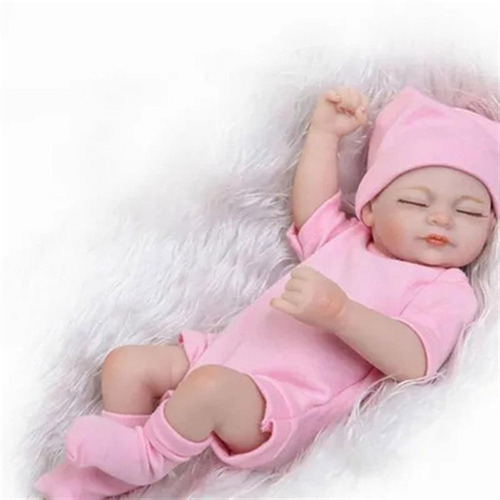 Muñeca De Bebé Reborn De Silicona Con Ropa Rosa