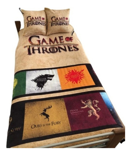 Manta Game Of Thrones + 2 Fundas Almohadon