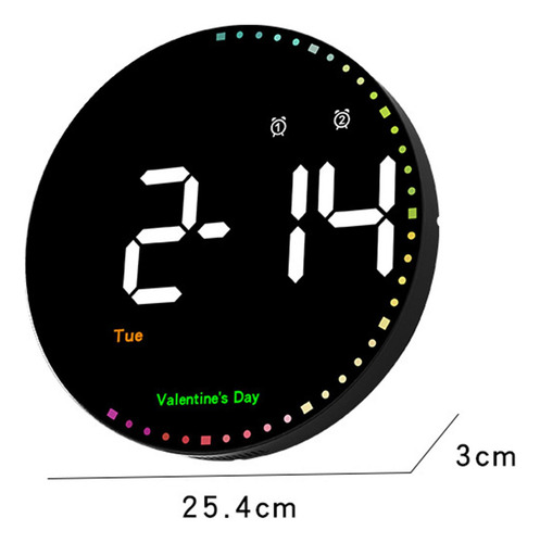 Relógio Digital De Parede Led Despertador Com Controle