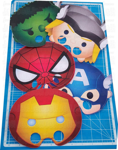 30 Mascaras De Avengers Vengadores Thor Spiderman Iron Man