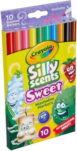 Crayola Silly Scents, Marcadores Perfumados Lavables 10 Pzas