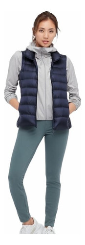 Chaleco Uniqlo Ultra Light Down Vest Mujer Navy Original