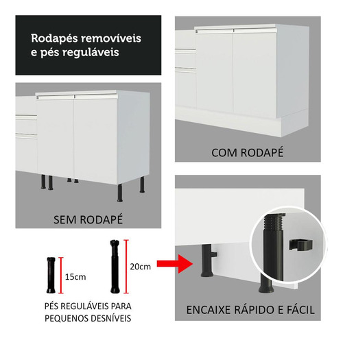 Cocina Integral Modular Madesa Parma 220cm BB Color Blanco