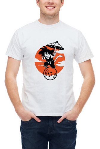 Playera Gohan Dragón Ball Camina Sobre Esfera Sombrilla 