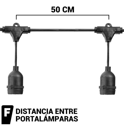 Imagen 3 de 5 de Guirnalda Luz Exterior Intemperie 15 Metros 30 L. F