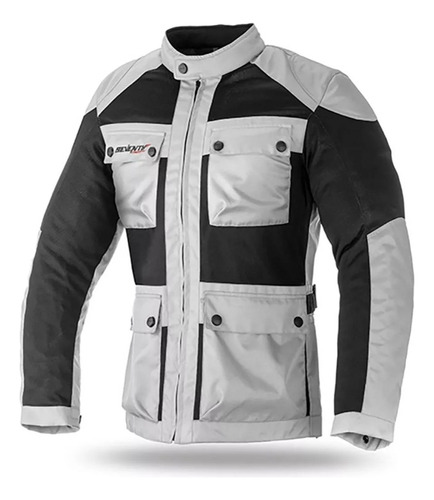 Campera Moto Cordura Seventy Jc30 Touring Verano Ice Negra