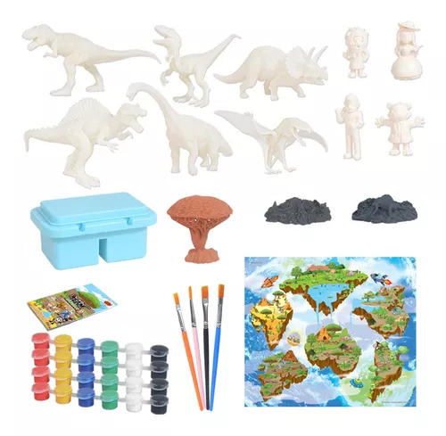 S Diy Pintado Dinossauro 3d Jogo De Pintura Graffiti 44 Pcs