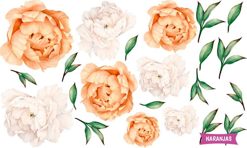 Vinilos Decorativos Pared Flores Peonias Vintage