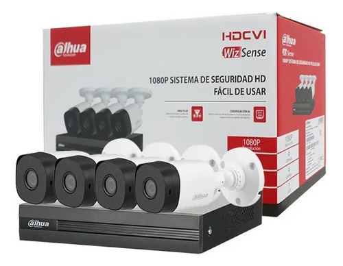 Kit Dahua 4 Cámaras 1080p B1a21 Xvr1b04-i Wizsense Exterior