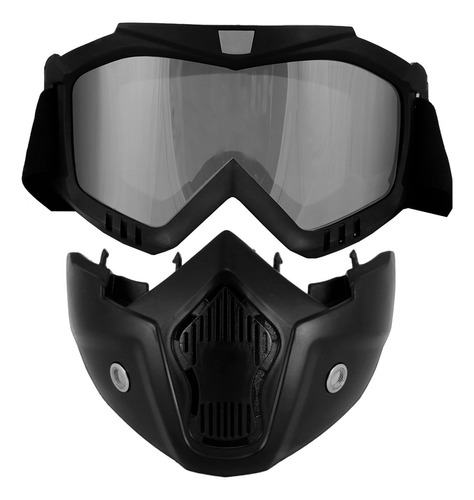 Mascara Careta Protectora Goggles De Motocross Ciclismo Bike Lente Transparente Armazón Negro