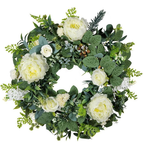 Spring Door Wreaths,51cm/20.07in Artificial Peony Wreath