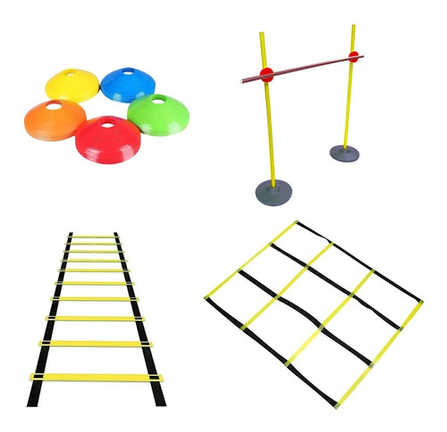 Kit Salto Conos Escalera Cuadrilatero Set Vallas Agarres 19u