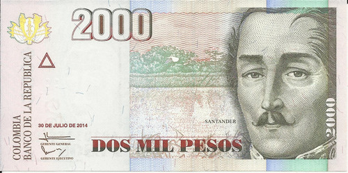 Colombia 2000 Pesos 30  Julio 2014