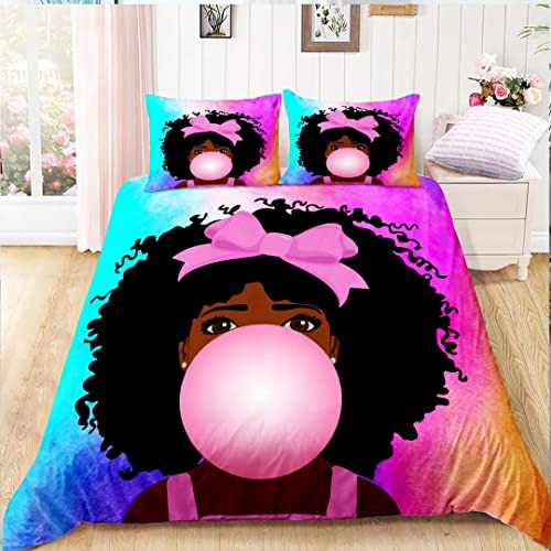 Juego De Cama De Niña Negra Chicle De Burbujas, Funda ...