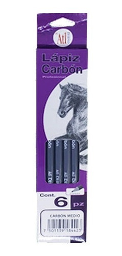 Carbon Lapices Atl Profesional Mediano, Caja 6 Pzas