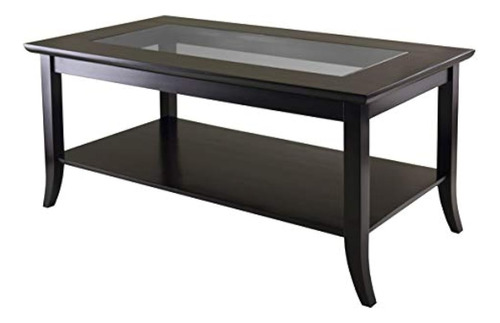 Winsome Mesa De Centro Rectangular Genoa Con Tapa Y Estante 