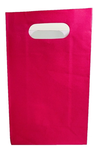 Bolsa Papel Regalo Cotillón Asa Fucsia 10 Unid