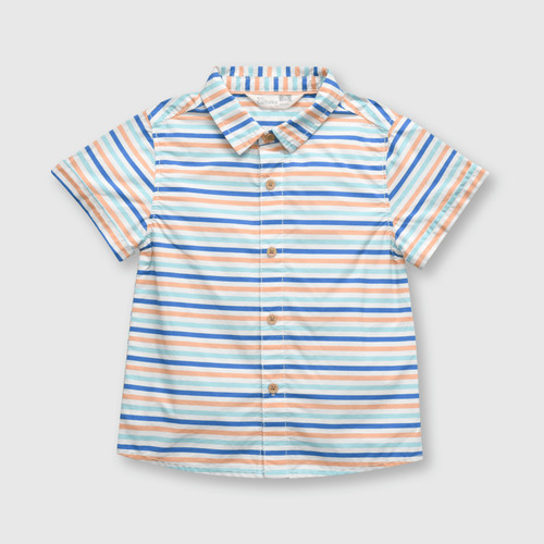 Camisa De Niños Listada Off White (3 A 36 Meses)