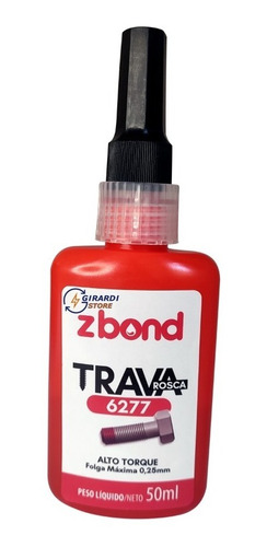 Trava Rosca Vermelho 50ml Zbond 6277 Torque Alto Até 0,25mm