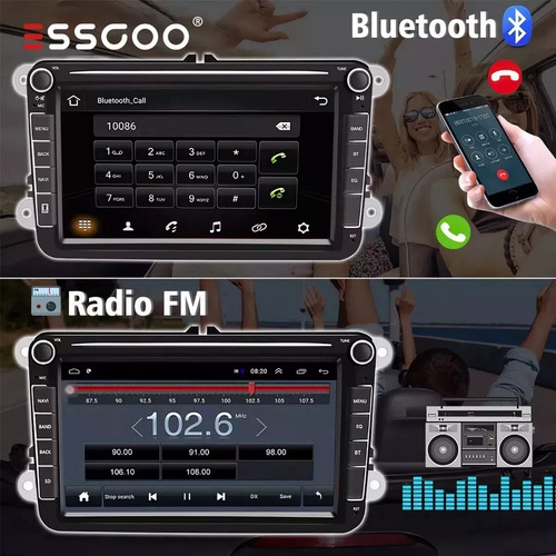 Estéreo Android 8in 6+256gb Con Carplay Para Jetta Mk6 Bora