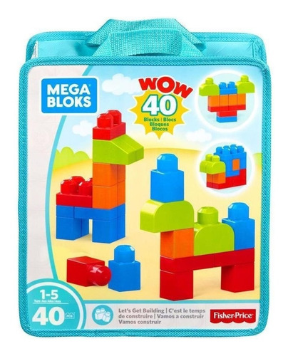 Imagen 1 de 4 de Mega Bloks Bolsa Mediana Construcción, 40 Bloques
