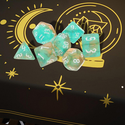 Juego De 7 Dados Poliédricos D4 D6 D8 D10 D12 D20 Para Mtg