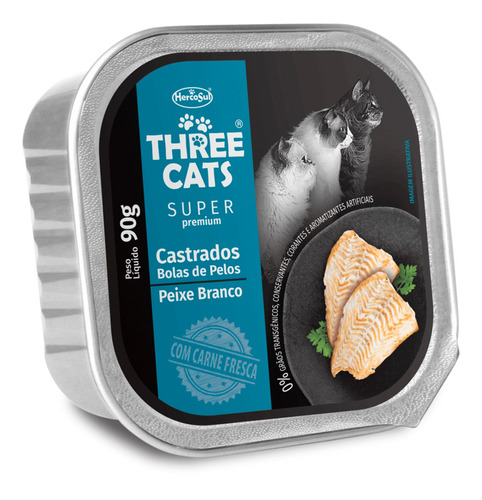 Paté Three Cats Gato Castrado (pescado Blanco) - 90gr