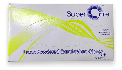 Super Care Guantes De Latex Descartables L 100u. Caja 