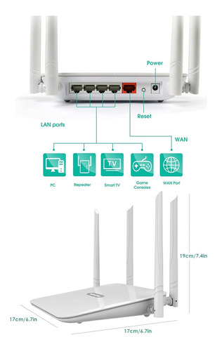 Ac1200 Router Inalambrico Doble Banda Inteligente Wifi Alta