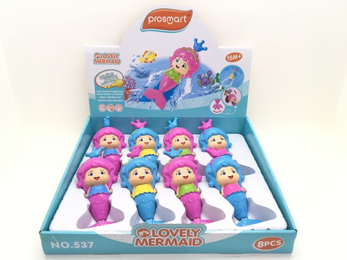 Imagen 3 de 4 de Muñeca Sirena Bebe Para Pileta Agua Baño A Cuerda 19 Cm Educ