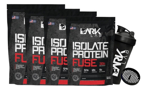 Combo 4x Whey Isolate Protein Isolado Fuse 900g + Coq Sabor Chocolate