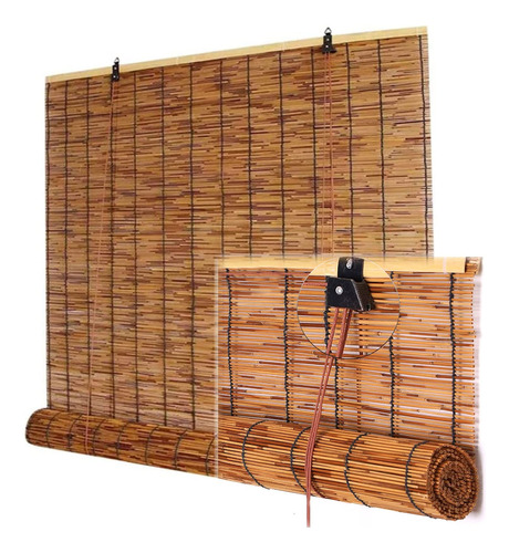 Teraey Persiana Bambu Para Patio Porche Terraza Enrollable X