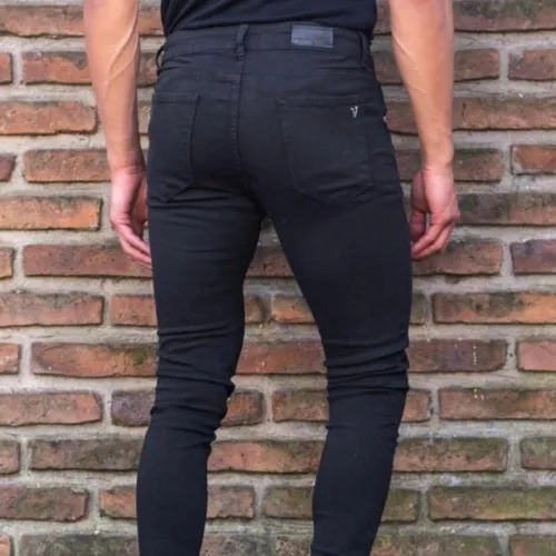 Pantalon De Gabardina Negro Hombre