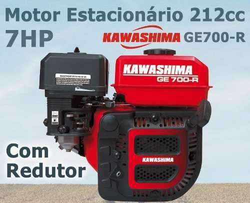 Motor Estacionário 7hp Kawashima Ge700r Com Redutor Rotação