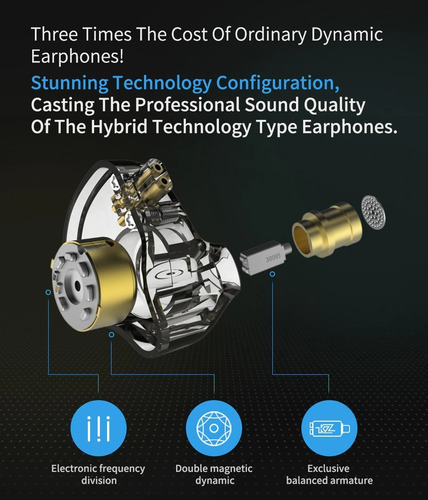 Kz Zsn Pro Audifonos Sin Micro Sin Estuche Azul