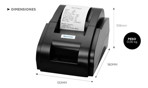 Imagen 2 de 5 de Impresora Térmica-tickera 58mm Xprinter Usb + Papel Térmico
