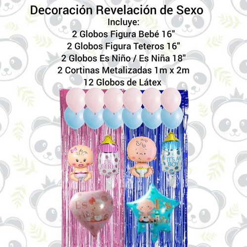 Combo Decoración Revelación De Sexo Bebé Baby Shower